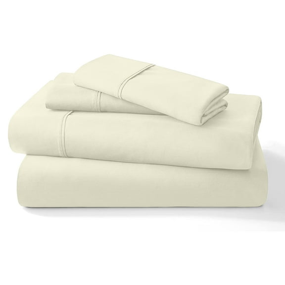 ABORN Organic Cotton 4 PC Adult Bedsheet 800 Thread Count 10" Deep Pocket Ivory Twin