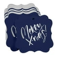 thumbnail image 3 of Inkdotpot Pack Of 100 Real Silver Foil Bracket Shape Paper Tags Merry X-Mas Christmas Favor Hang Tags, 3 of 7