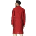 thumbnail image 5 of SKAVIJ Men's Indian Art Silk Top Casual Long Shirt Regular Fit Outfit (x-Large, Red), 5 of 6