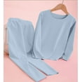 thumbnail image 3 of Tiijoy Big Girls Sleepwear Pajamas Solid Long Sleeve Top + Pants Homewear, Sizes 10-12, 3 of 4