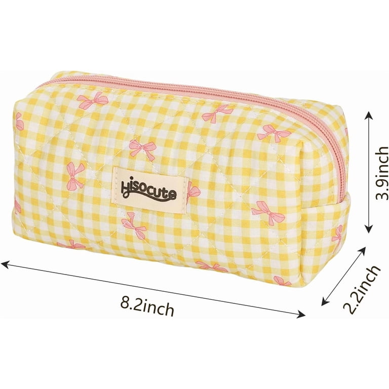 Cute Bow Pencil Case – Single Compartment Pen Bag With Bonus Erasers | Durable, Water-Resistant Fabric | Great For School, Art, Travel & Gifts