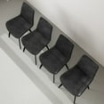 thumbnail image 4 of Set of 4 Modern Gray Faux Leather Chairs with Sturdy Metal Legs Comfort Style for Dining Room, 4 of 9