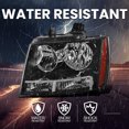 thumbnail image 6 of Spec-D Tuning Black Headlights Compatible with 2007-2014 Chevy Avalanche, 2007-2014 Tahoe Suburban, L+R Pair Head Light Lamp Assembly, 6 of 6