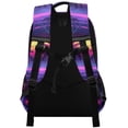 thumbnail image 3 of FORMRS Unisex Backpack Elementary School Travel Bookbag with Reflective Stripes, Pink Digital Art, 3 of 7