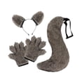 thumbnail image 4 of Conjunto de orejas y cola Strade Fareast Limited para Niños y Adultos Gris, 4 of 8