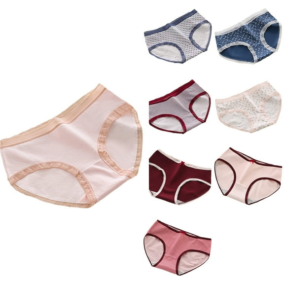 Ahuyic Girls Panties Girls Boys Underwear Mid-Rise Triangular Briefs Lace Breathable for Teens M Blue