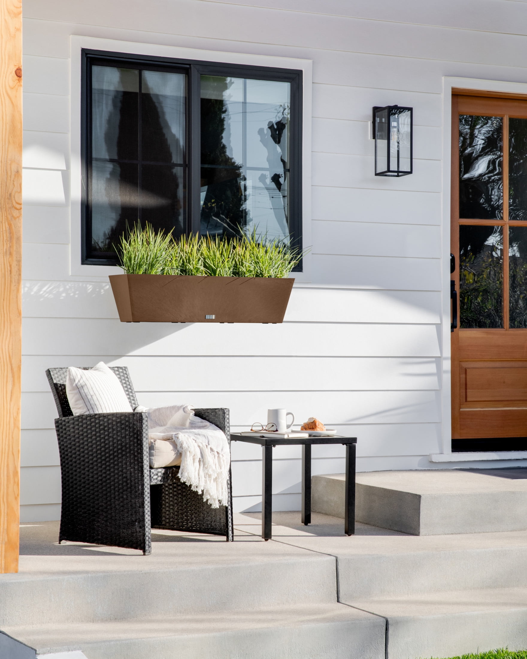 Veradek Pure Series Railing 36" Plastic Planter - Espresso