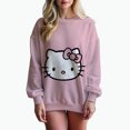 thumbnail image 1 of Sudadera con estampado de Hello Kitty para mujer, sudadera con capucha para mujer de High Street, ropa con estampado Y2K, suéter informal de cuello redondo, 1 of 1