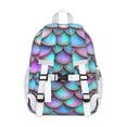 thumbnail image 3 of Mermaid Scales Pattern Backpack for School,Cute School Bag,Schoolbag with Adjustable Shoulder Straps & Padded Back,15"x11.42"x5.5", 3 of 6