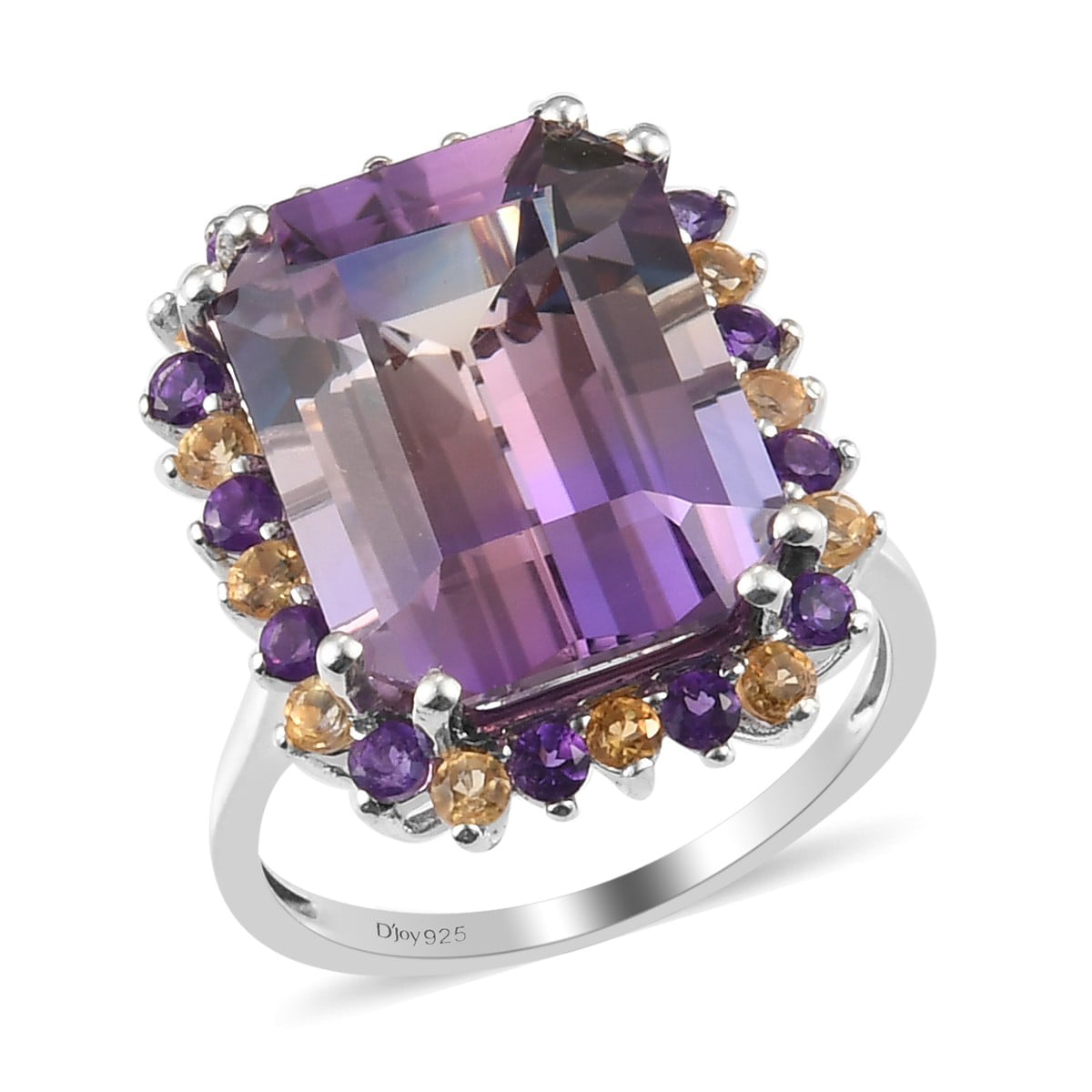 Shop LC Delivering Joy Solitaire Ring Stainless Steel Octagon Amethyst Gift Jewelry for Women Size 9 Cttw 2.6