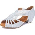 thumbnail image 1 of Women Rhinestone Dance Shoes Ballroom Latin Salsa Bachata Performance Dance Dancing Shoes_Special Gift, 1 of 5