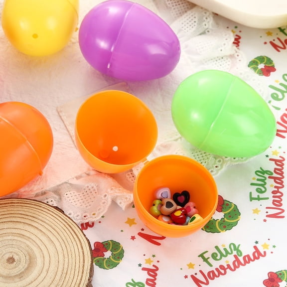 48Pcs Fillable Easter Eggs, 2.36'' Plastic Bright Easter Eggs Empty, Perfect for Easter Egg Hunt/Surprise Egg, Assorted Colors