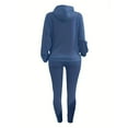 thumbnail image 4 of Casual Drawstring Pantsuits Two-piece Set, Pocket Hoodies Tops & Loose Long Sweatpants Set, Women's Clothing, 4 of 7