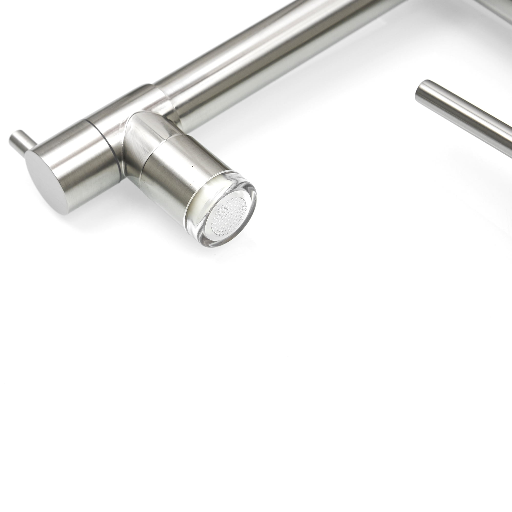 ANGELES HOME LED Light Kitchen Faucet with Pull Down Sprayer, Commercial Kitchen Sink Faucets with Sprayer, Brushed Nickel