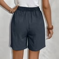 thumbnail image 6 of RYRJJ Bermuda Shorts for Women Knee Length Elastic Waist Drawstring Loose Wide Leg Shorts Summer Casual Beach Short 2025(Navy,XXL), 6 of 9