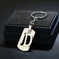 thumbnail image 4 of 26 English letter keychains, creative gift accessories, simple stainless steel keychains, 4 of 5