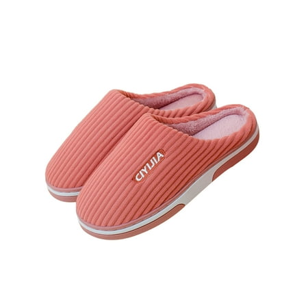 

Avamo Womens Plush Slippers Winter Warm Fuzzy Slipper Slip On House Shoes Bedroom Home Shoe Indoor Non-slip Fluffy Orange 7-7.5