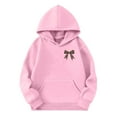 thumbnail image 4 of UACY Girl's Hoodies Sweatshirt Bow Graphic Hoodie Long Sleeve Pullover Tops Cute Hoodies for Teen Girls with Pocket (Pink, 9-10 Years), 4 of 8