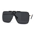 thumbnail image 3 of SA106 Luxury Rimless Oversize Shield 90s Fashion Sunglasses Gold Black, 3 of 4