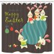 thumbnail image 1 of Cortina de Ducha ABPHQTO Interés Infantil Feliz Pascua Huevo Pintado Conejo Lindo Fondo Negro 160x180 cm, 1 of 1