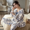 thumbnail image 4 of Pijamas de franela con dibujos animados para Mujer, ropa de dormir elegante, conjuntos de pijama de lana Coral, ropa de casa a la moda para invierno, 4 of 5