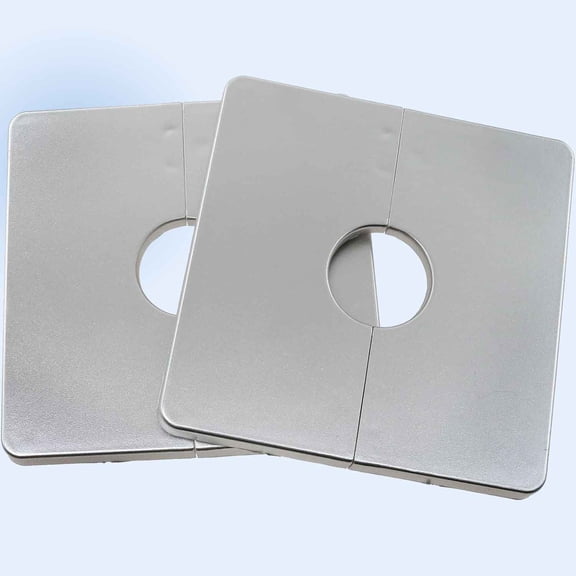 Wall Split Flange Square Shaped Escutcheon Plate Decorative Cover for Plumbing Wall Hole Trim (silver)