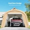 thumbnail image 3 of VENTOPYR 13'x20'Heavy-Duty Carport ,Portable Outdoor Canopy Garage with Waterproof PE Roof and Steel Frame, 3 of 8