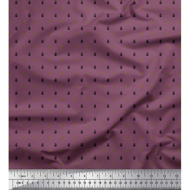 Soimoi Rayon Fabric Skull Shirting Decor Fabric Printed Yard 56 Inch Wide