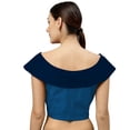 thumbnail image 3 of eloria Women's Art Silk Boat Neck Sleevless Partywear Filler Blouse Top, Color : Teal blue & Navy Blue, 3 of 6