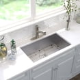 thumbnail image 2 of KRAUS Pax™ Zero-Radius 31 ½ in. Undermount Single Bowl Stainless Steel Kitchen Sink with Faucet and Soap Dispenser in Stainless Steel, 2 of 12