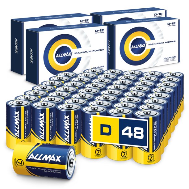 Batería alcalina Allmax D de máxima potencia de 1,5 V (48 unidades)