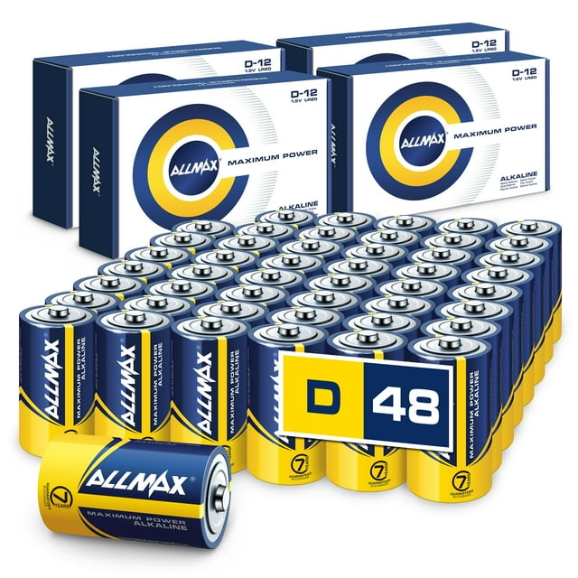 Batería alcalina Allmax D de máxima potencia de 1,5 V (48 unidades)
