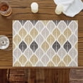 thumbnail image 2 of Black Yellow Grey Placemats for Dinning Table Set of 4, Modern Geometric Art Abstract Burlap Kitchen Place Mats Waterproof Cloth Table Mats, Indoor Outdoor Placemats Easy Clean Dinner Decor, 2 of 8