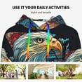 thumbnail image 4 of Haiem Stained Glass Eagle USA for Women's Fashion Hoodies & Sweatshirts with Kangaroo Pocket,Hooded Sweatshirt with Eye-catching Drawstrings-X-Large, 4 of 7