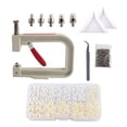 thumbnail image 2 of segolike Hand Press Pearl Setter Tool Beads Rivet Fastening Machine Rivet Studs with Tray White Beige, 2 of 9