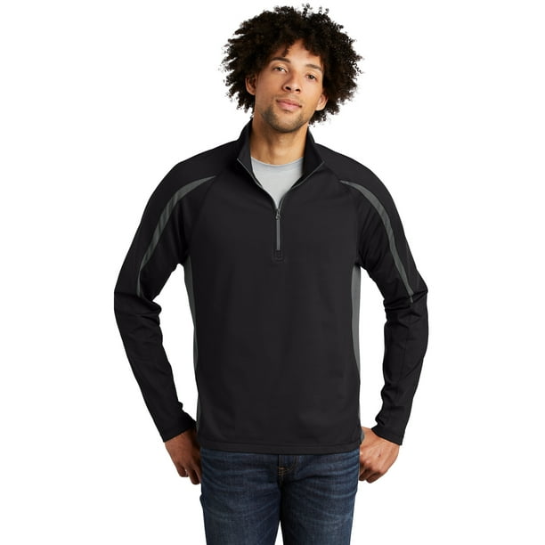 Jersey Sport-Tek® Sport-Wick® elástico con media cremallera y bloques de color. ST851 deporte-tek ST851