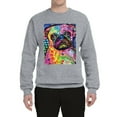 thumbnail image 3 of Funny Neon Pug | Dean Russo Art Animal Lover Unisex Crewneck Sweatshirt, Heather Grey, 3X-Large, 3 of 6