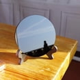 thumbnail image 4 of AzureGreen Black Obsidian Scrying Mirror with Stand - 6cm/2.36" Diameter, 4 of 5