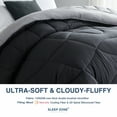 thumbnail image 4 of Sleep Zone Twin/Twin-XL Comforter Duvet Insert, Down Alternative Reversible Comforter, Lightweight, Soft and Breathable Bedding All Season, A Side Black + B Side Grey, 4 of 7
