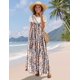 thumbnail image 2 of Mono YESNO casual de pierna ancha con estampado floral bohemio para mujer, talla L, 2 of 5