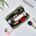 thumbnail image 3 of Jungle Green Camouflage Makeup Bag, Large Capacity Travel Cosmetic Bag for Women Girls- Travel Toiletry Bag Leather Portable Waterproof Makeup Case Organizer with Handle, 3 of 4