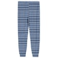 thumbnail image 5 of Men's Traditional Plaid Pajama Pants with Pockets & Drawstring - Cuffed Jogger Sleep Bottoms for Men, Elastic Waist Soft Lightweight Lounge Homewear Dark Blue L, 5 of 7