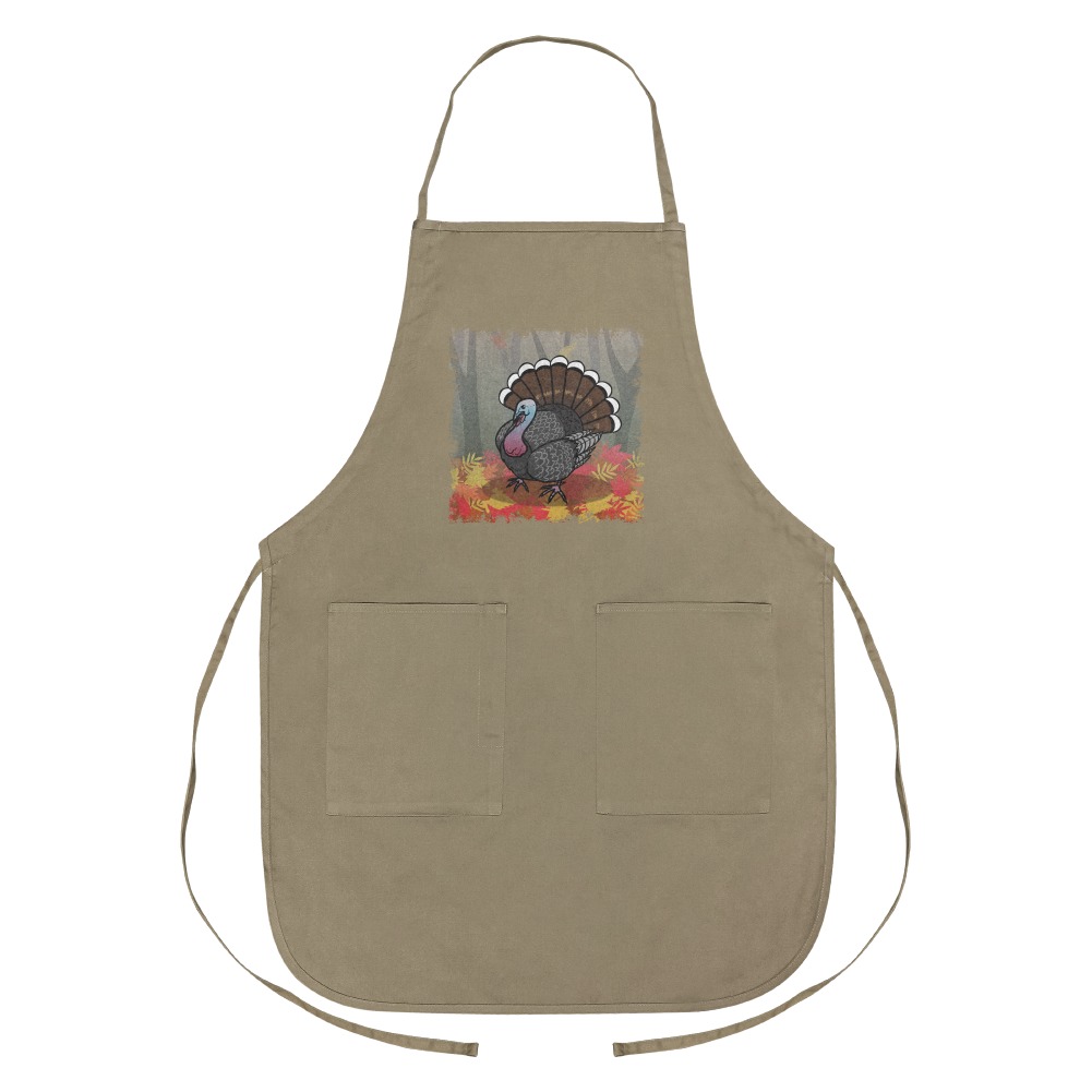 Turkey Thanksgiving Autumn Apron with Pockets