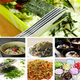 thumbnail image 2 of Tijeras De Cocina Para Picar Verduras Con 5 Hojas Y Cubierta Plata con Verde, 2 of 5