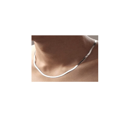 thumbnail image 2 of 14k White Gold Plated 5mm Flat Herringbone Chain Necklace for Men or Women, 20" - 24", 2 of 2