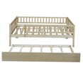 thumbnail image 6 of Natural Wood Daybed with Trundle, Full Size Platform Bed Frame with Guard Rails, 6 of 10