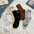 thumbnail image 4 of Milue Women Y2K Harajuku 3D Rainbow Bear Calf Socks Ribbed Knit Cotton Bright Socks, 4 of 21