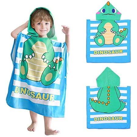 Children's Poncho Hooded Towel, Beach / Bath Towel for Showering ...