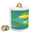thumbnail image 2 of Nautical Piggy Bank, Fishes Swimming in the Sea Waves Funky Marine Underwater Graphic, Ceramic Coin Bank Money Box for Cash Saving, 3.6" X 3.2", Multicolor, by Ambesonne, 2 of 4