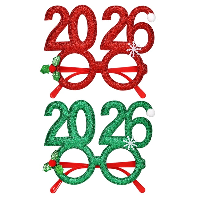Gafas de Nochevieja 2026. Accesorios fotográficos para fiestas navideñas para adultos y niños. Gafas festivas para la fiesta de fin de año.